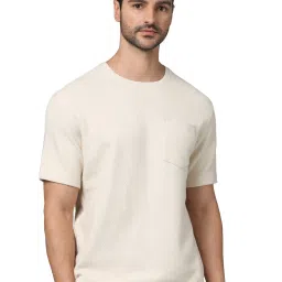 celio celio* Beige Regular Fit Crew T-Shirt image 1