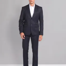 AD by Arvind Navy Regular Fit Printed Two Piece Suit image 1