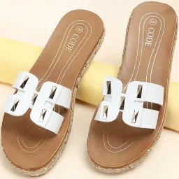 Code by Lifestyle Women's White Casual Sandals image 1