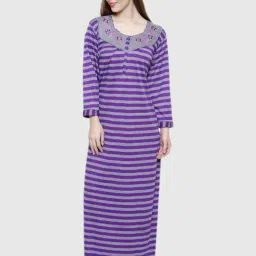 Secret Wish Purple Stripes Night Dress-image-29