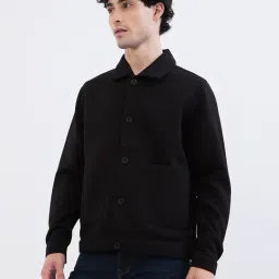 Spykar Charcoal Grey Cotton Poly Regular Fit Jacket image 3