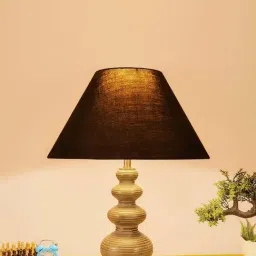 kapoor lamp shades Kapoor E Illuminations 'Otto' Black & Brown Wood Table Lamp - Set of 1-picture-13
