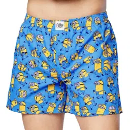 The Souled Store Blue Minions Print Boxer Shorts-picture-11