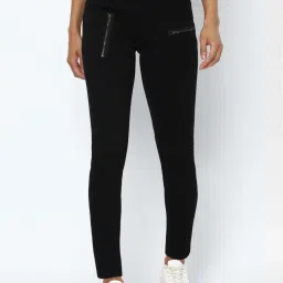 Solly by Allen Solly Black Skinny Fit Lightly Washed Jeans image 1