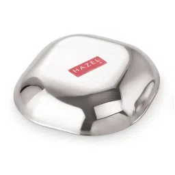 HAZEL Steel Dessert Silver Plate Square Shaped for Snacks, Breakfast Set Of 3 400 ml each, Silver image 5