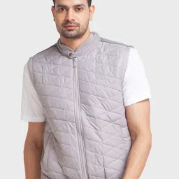 Colorplus Grey Tailored Fit Quilted Quilted Jacket image 1