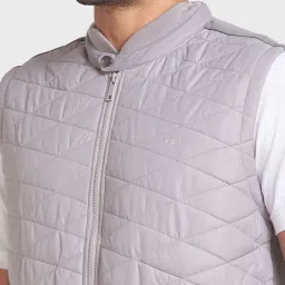 Colorplus Grey Tailored Fit Quilted Quilted Jacket image 5