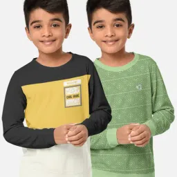 HELLCAT Grey & Green Printed Full Sleeves T-Shirt (Pack Of 2)-picture-10