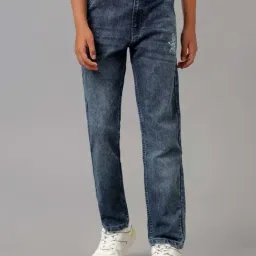 Under Fourteen Only Kids Navy Cotton Printed Jeans-image-28