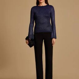 Kazo Navy Viscose Slim FitSweaters-picture-4