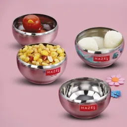 HAZEL Silver Stainless Steel Bowl for Dessert - Set of 4 (100ml) image 2