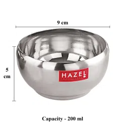 HAZEL Silver Stainless Steel Bowl for Dessert - Set of 12 (200ml) image 4