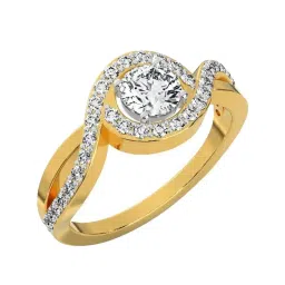 Emori 14k Yellow Gold & Diamond Infinity Solitaire Ring image 1