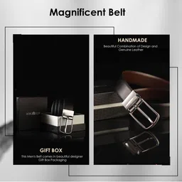 JND Men Textured Leather Reversible Formal Belt image 2