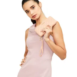 Ginger by Lifestyle Beige Quilted Zip Around Wallet for Women image 1