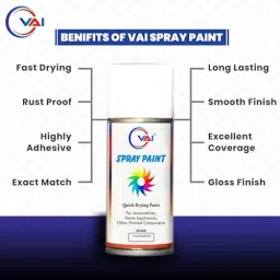 VAI ‎Polar White Spray Paint ‎225 ml for Venue, Creta, Grand i10, i20, Verna, Xcent, Aura, Santro, ‎HY-PL-WH-225-2 (Pack of 2) image 3