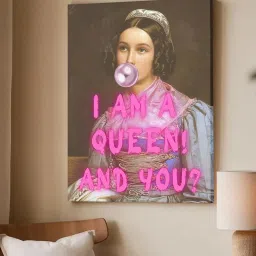 Art Street Multicolour Feminist Altered Stretch Canvas Painting image 1