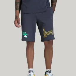 Puma Grey Cotton Regular Fit Printed Sports Shorts image 1