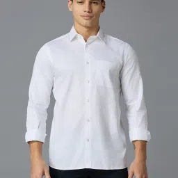 Reid & Taylor White Cotton Slim fit Solid Shirt image 1