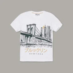 Fame Forever by Lifestyle Kids White & Black Cotton Printed T-Shirt image 1