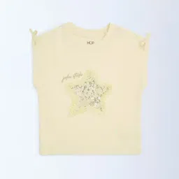 HOP Kids by Westside Yellow Embellished Cotton Top-image-59