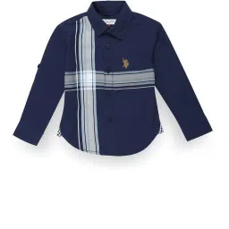 U.S. Polo Assn. Boys Navy Striped Full Sleeves Shirt image 1