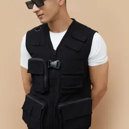 Bossini Black Regular Fit Checks Jacket image 1