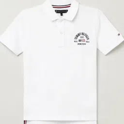 Tommy Hilfiger Boys White Cotton Embroidery T-Shirt-image-45