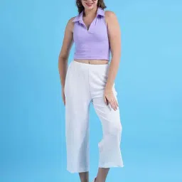 Qurvii Purple Regular Fit Crop Top image 5