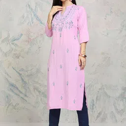 Vishudh Women Embroidered Thread Work Kurta image 5
