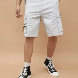 Bossini Grey Regular Fit Cargo Shorts-image-11
