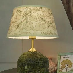 Fos Lighting Green Marble Abstract Table Lamp With Embroidered Shade-picture-3