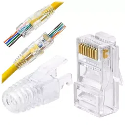 FEDUS RJ45 Cat6 Pass-Through Connectors and Strain Relief Boots ‎Transparent (Pack of 100 Pcs)-picture-10