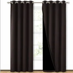 BFAM Brown Set of 2 Black Out Door Curtain-picture-29