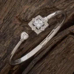Kushal's Fashion Jewellery Rhodium White Kada for Women-image-80