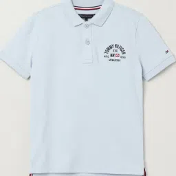 Tommy Hilfiger Boys Blue Cotton Embroidery T-Shirt-image-44