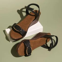 Inc.5 Women's Black Ankle Strap Wedges-picture-2