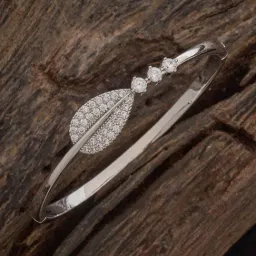 Kushal's Fashion Jewellery Rhodium White Kada for Women-image-79