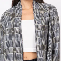 Anouk Women Checked Waterfall Shrug image 2