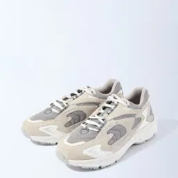 SOLEPLAY by Westside Beige Mesh-Detailed Suede Sneakers image 2