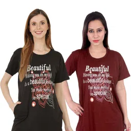 Linoges Women Typography Printed Pockets 1 T-shirt-picture-28