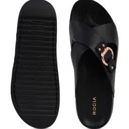 Rocia by Regal Women's Black Cross Strap Sandals image 4