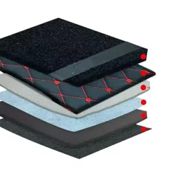 Elegant Sport 7D Carpet Black & Red Car Mat Compatible For Mahindra Bolero image 1