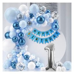 Bubble Trouble Blue First Birthday Decorations for Boys, Kids - 1st Birthday Decorations for Boys - 1st Birthday Theme Decoration Combo - 1st Birthday Party Supplies for Boys-picture-23
