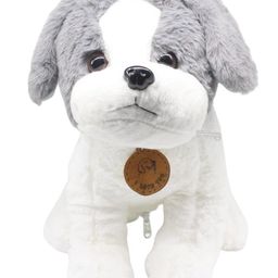 Tickles Puppy Dog Soft Stuffed Plush Animal Toy For Kids Boys & Girls Birthday Gift (Color: Grey; Size: 30 cm)-picture-28