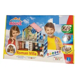 Azhari Roman Villa Doll House Making and Painting Kit Wooden 3D Puzzle House for Kids Multicolor-image-30