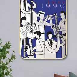 Livin'luxe Blue & White Wooden Music Wall Painting-picture-41