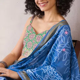 Mitera Ethnic Motifs Ready to Wear Bagru Saree image 5