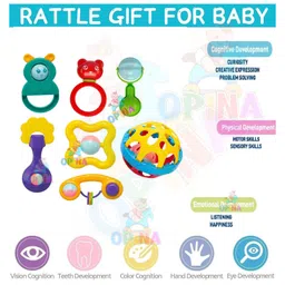 OPINA Baby Rattle Set Pack of 7 - Multicolor image 3