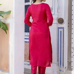 KALINI Women Ethnic Motifs Embroidered Thread Work Kurta with Trousers & Dupatta image 4